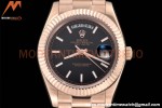 Rolex - DayDate 40mm Flt/Pres RG/RG Black Stick GDF MY8215