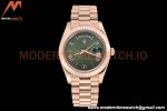 Rolex - DayDate 40mm Flt/Pres RG/RG Green Roman GDF MY8215