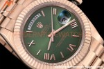Rolex - DayDate 40mm Flt/Pres RG/RG Green Roman GDF MY8215