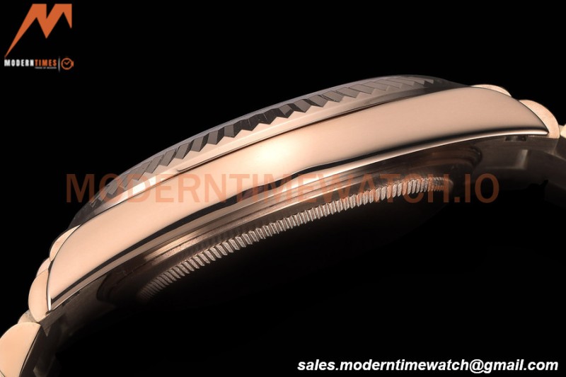 Rolex - DayDate 40mm Flt/Pres RG/RG Green Roman GDF MY8215