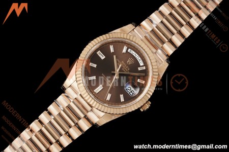 Rolex - DayDate 228235 40mm Flt Pres RG/RG Brn/Dia VSF V2 VS3255