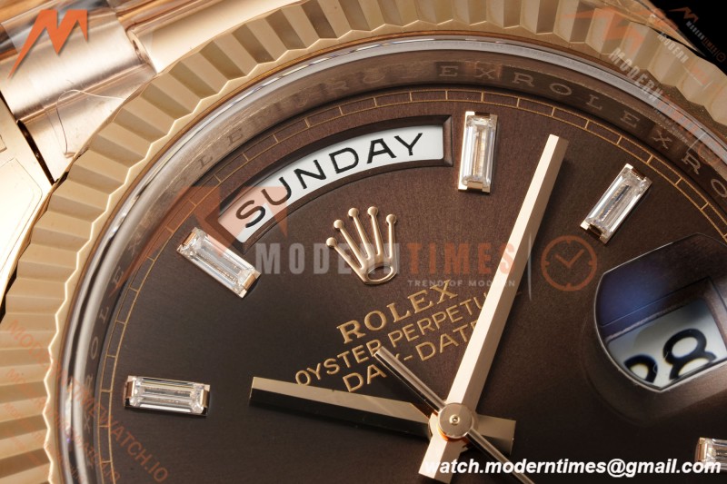 Rolex - DayDate 228235 40mm Flt Pres RG/RG Brn/Dia VSF V2 VS3255