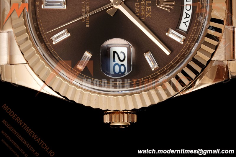 Rolex - DayDate 228235 40mm Flt Pres RG/RG Brn/Dia VSF V2 VS3255