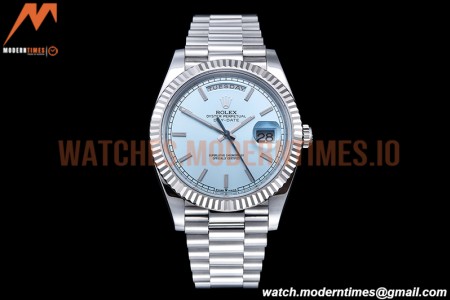 Rolex - DayDate 40mm Flt Pres SS/SS I-Blue/Stk EWF VR3255