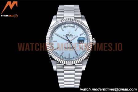 Rolex - DayDate 40mm Flt Pres SS/SS I-Blue/Stk EWF VR3255