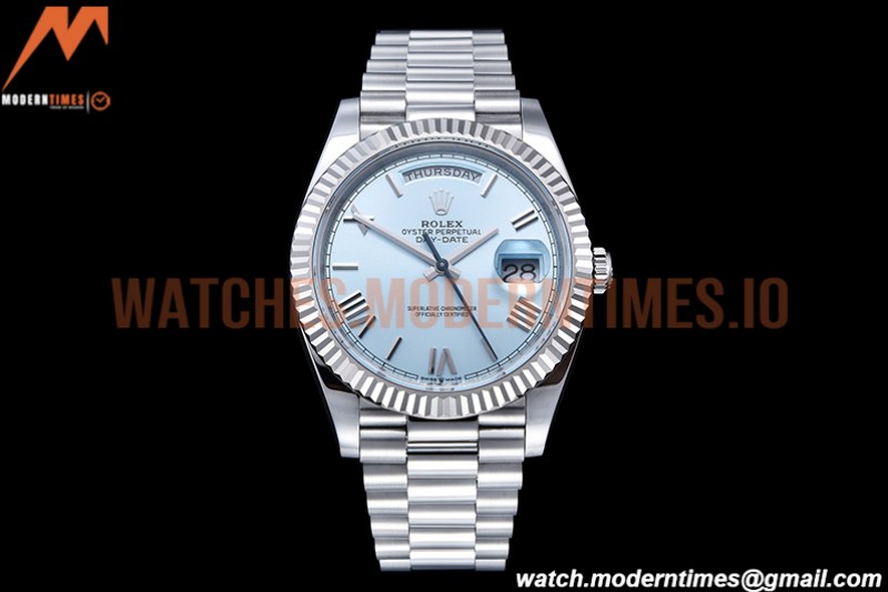 Rolex - DayDate 40mm Flt Pres SS/SS I-Blue/Rm EWF VR3255
