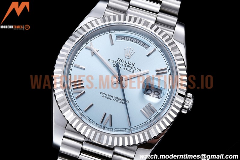 Rolex - DayDate 40mm Flt Pres SS/SS I-Blue/Rm EWF VR3255
