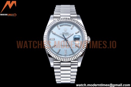 Rolex - DayDate 40mm Flt Pres SS/SS I-Blue/Dia EWF VR3255