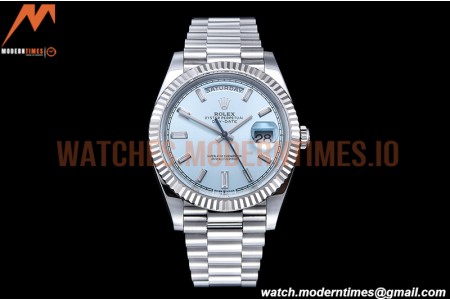 Rolex - DayDate 40mm Flt Pres SS/SS I-Blue/Dia EWF VR3255