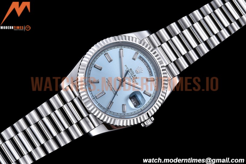 Rolex - DayDate 40mm Flt Pres SS/SS I-Blue/Dia EWF VR3255