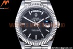 Rolex - DayDate 40mm Flt Pres SS/SS Black/Stk EWF VR3255