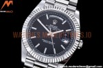 Rolex - DayDate 40mm Flt Pres SS/SS Black/Stk EWF VR3255