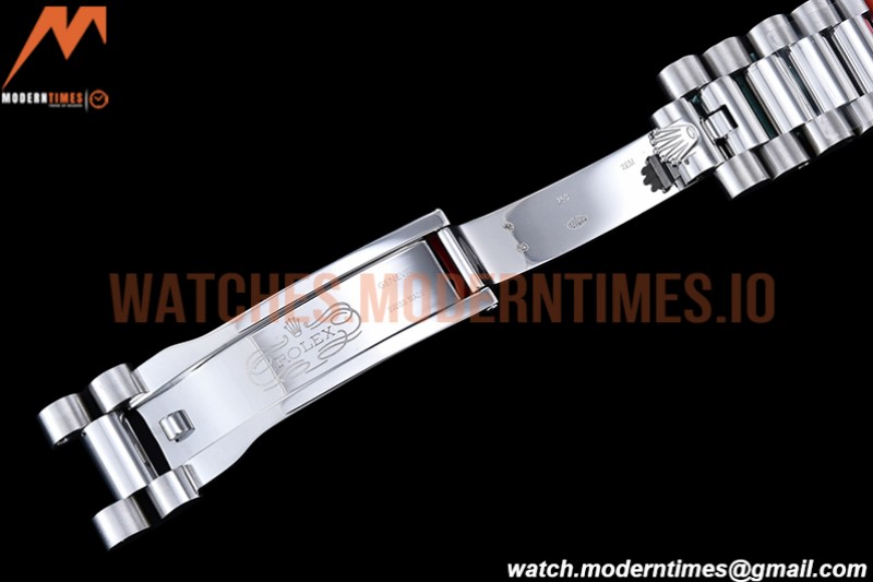 Rolex - DayDate 40mm Flt Pres SS/SS Black/Dia EWF VR3255