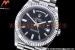 Rolex - DayDate 40mm Flt Pres SS/SS Black/Dia EWF VR3255