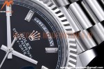 Rolex - DayDate 40mm Flt Pres SS/SS Black/Dia EWF VR3255