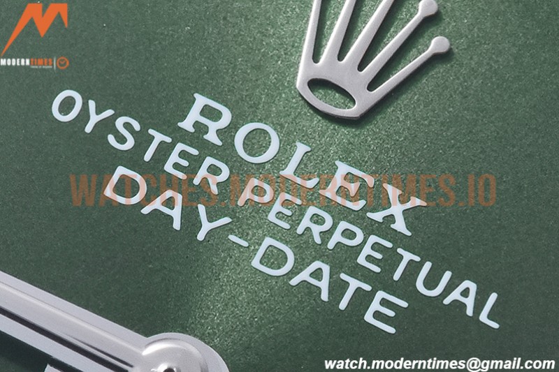Rolex - DayDate 40mm Flt Pres SS/SS Grn/Rm EWF VR3255