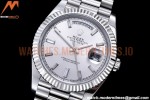 Rolex - DayDate 40mm Flt Pres SS/SS Silv/Dia EWF VR3255