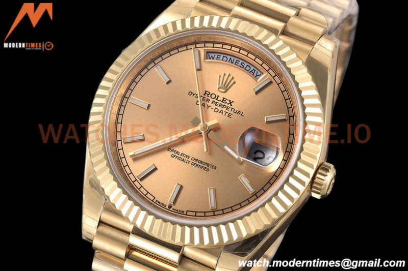 Rolex - DayDate 40mm Flt Pres YG/YG RG/Stk EWF VR3255