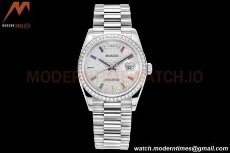 Rolex - DayDate 36mm 128349 Flt Pres SS/SS Dia/Dia Dial RAF A2836