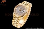 Rolex - DayDate 36mm 118348 Flt Pres YG/YG Dia Meteorite Dial RAF A2836