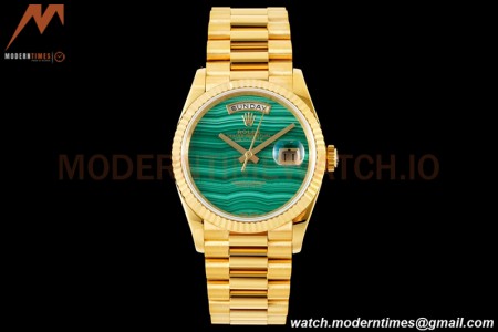 Rolex - DayDate 36mm 18238 Flt Pres YG/YG Malachite Green RAF A2836