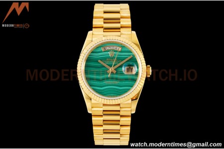 Rolex - DayDate 36mm 18238 Flt Pres YG/YG Malachite Green RAF A2836