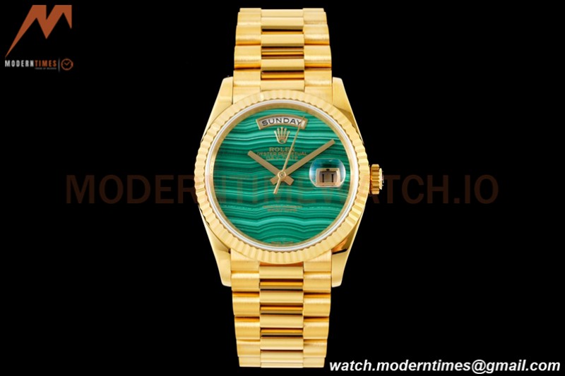 Rolex - DayDate 36mm 18238 Flt Pres YG/YG Malachite Green RAF A2836