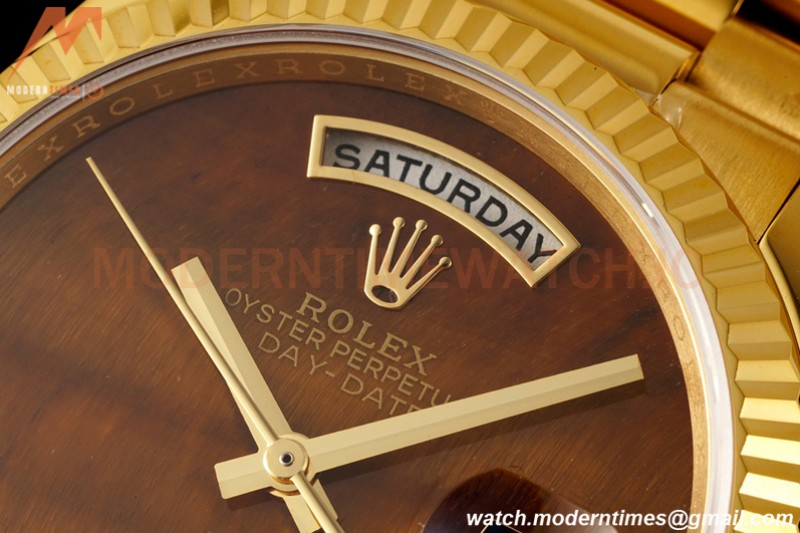 Rolex - DayDate 36mm 18038 Flt Pres YG/YG Tiger Eye Dial RAF A2836