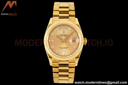 Rolex - DayDate 36mm 128238 Flt Pres YG/YG Gold/Diam RAF A2836