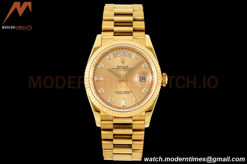 Rolex - DayDate 36mm 128238 Flt Pres YG/YG Gold/Diam RAF A2836