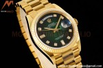 Rolex - DayDate 36mm 128238 Flt Pres YG/YG Diam Green Dial RAF A2836