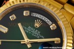 Rolex - DayDate 36mm 128238 Flt Pres YG/YG Diam Green Dial RAF A2836
