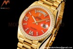 Rolex - DayDate 36mm 128348 Flt Pres YG/YG Diam/Rmn Carnelian Dial RAF A2836