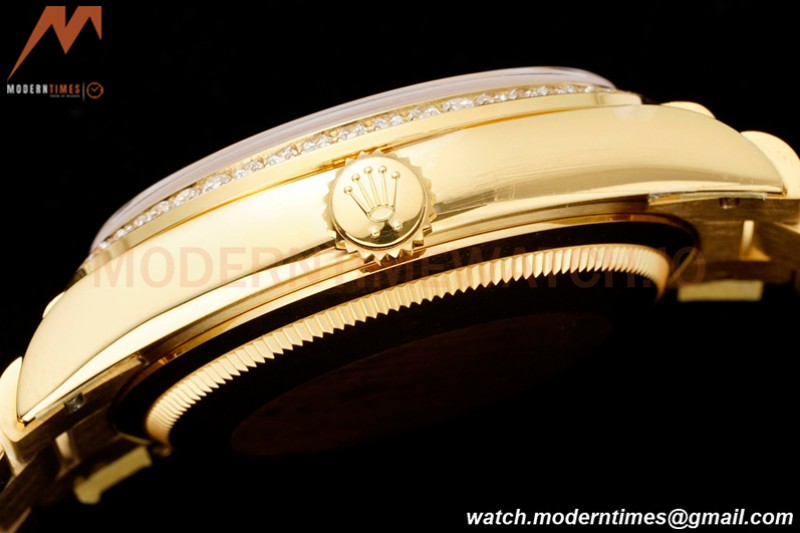 Rolex - DayDate 36mm 128348 Flt Pres YG/YG Diam/Rmn Carnelian Dial RAF A2836