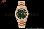 Rolex - DayDate 36mm 128345 Flt Pres RG/RG Diam/Rmn Green Dial RAF A2836