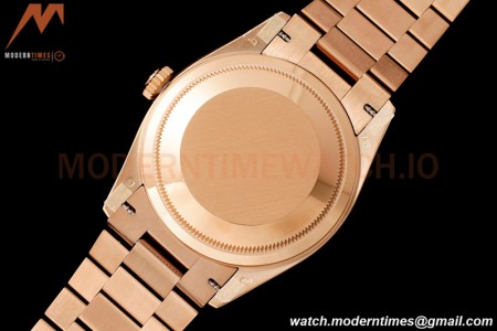 Rolex - DayDate 36mm 128345 Flt Pres RG/RG Diam/Rmn Green Dial RAF A2836