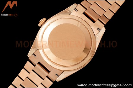 Rolex - DayDate 36mm 128345 Flt Pres RG/RG Diam/Rmn Green Dial RAF A2836