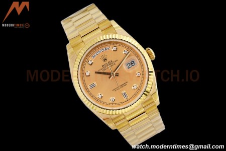 Rolex - DayDate 36mm 128238 Flt Pres YG/YG Gold/Dia EWF A2836