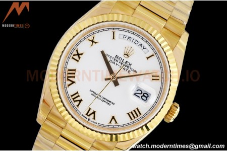 Rolex - DayDate 36mm 128238 Flt Pres YG/YG Wht/Rmn EWF A2836