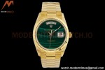 Rolex - DayDate 36mm 18238 Flt Pres YG/YG Malachite Green EWF A2836