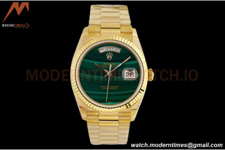 Rolex - DayDate 36mm 18238 Flt Pres YG/YG Malachite Green EWF A2836
