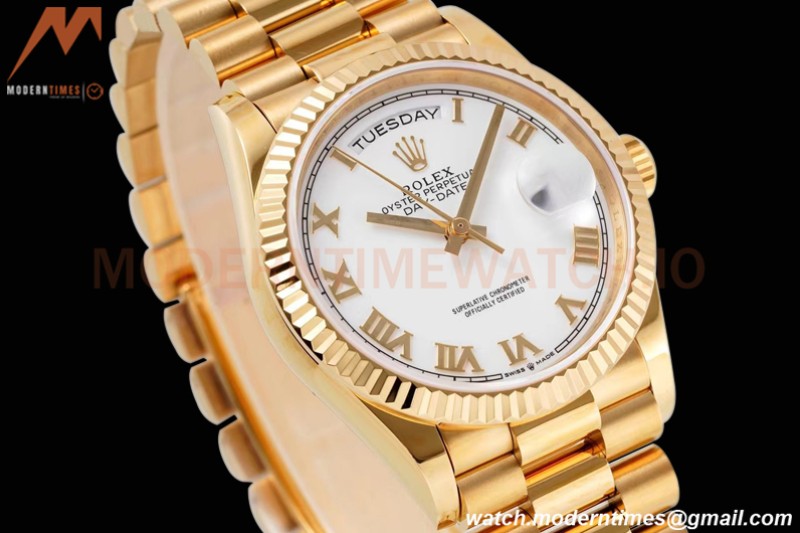 Rolex - DayDate 36mm 128238 Flt Pres YG/YG Wht/Rmn TWSF A2836