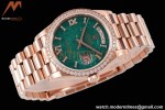 Rolex - DayDate 36mm 128235 Dia Pres RG/RG Green/Rmn TWSF A2836