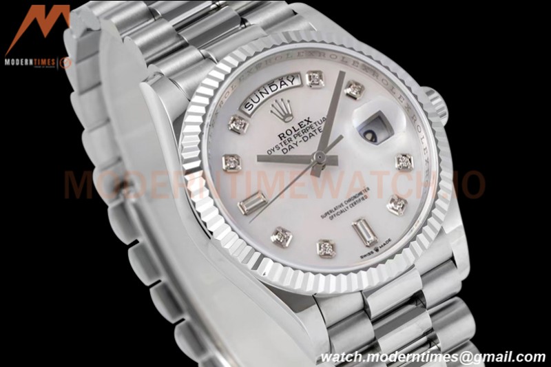 Rolex - DayDate 36mm 128239 Flt Pres SS/SS Mop/Dia TWSF A2836