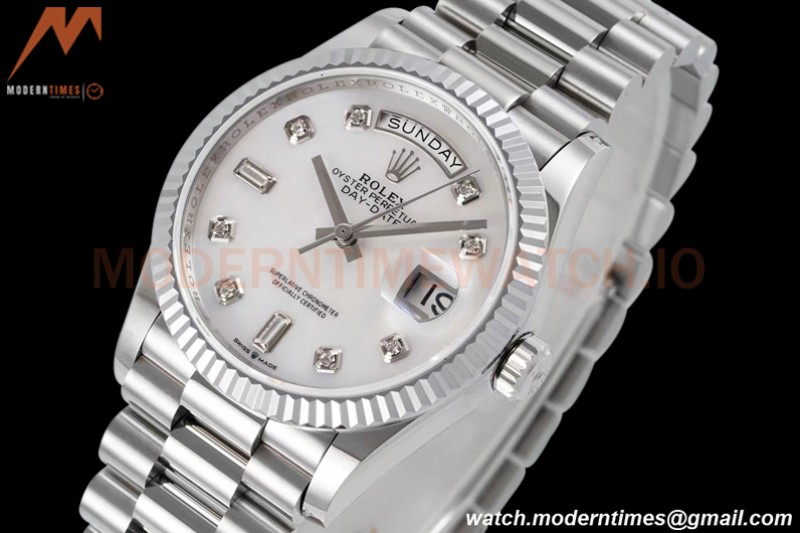 Rolex - DayDate 36mm 128239 Flt Pres SS/SS Mop/Dia TWSF A2836