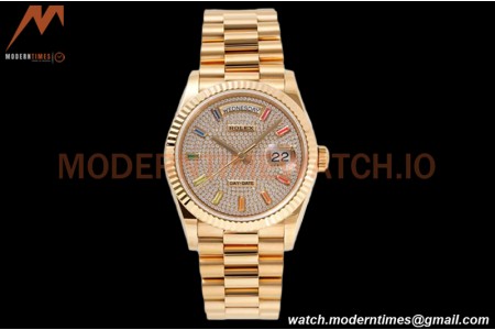 Rolex - DayDate 36mm 128238 Flt Pres YG/YG Dia/Stk TWSF A2836