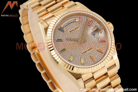Rolex - DayDate 36mm 128238 Flt Pres YG/YG Dia/Stk TWSF A2836