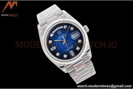 Rolex - DayDate 36mm 128239 Flt Pres SS/SS Blue/Diam EWF A2836