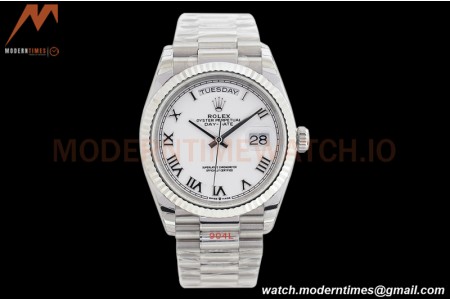 Rolex - DayDate 36mm 128239 Flt Pres SS/SS Wht/Rmn EWF A2836