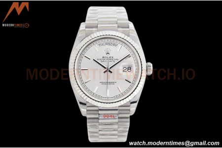 Rolex - DayDate 36mm 128239 Flt Pres SS/SS Silver/Stk EWF A2836